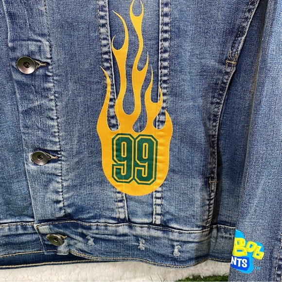 SpongeBob Denim Jean Jacket Off To The Races Women Size Medium Rare - Picture 11 of 16